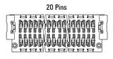 Dimenzije Zero8 Plug, ravni, 20-pinski