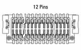 Dimenzije Zero8 Plug, ravni, 12-pinski