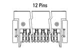 Dimenzije Zero8 Socket, kotni, 12-pinski