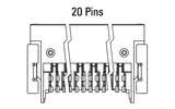 Dimenzije Zero8 Socket, kotni, 20-pinski