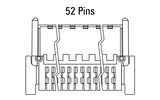 Dimenzije Zero8 Plug, ukrivljen, 52-pinski