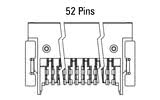 Dimenzije Zero8 Socket, kotni, 52-pinski