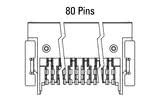 Dimenzije Zero8 Socket, kotni, 80-pinski