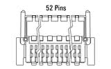 Dimenzije Zero8 Plug, ukrivljen, 52-pinski