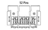 Dimenzije Zero8 Socket, kotni, 52-pinski