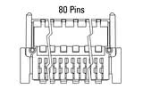 Dimenzije Zero8 Plug, ukrivljen, 80-pinski